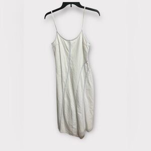 Zara TRF Seamed Denim Midi Dress Spaghetti Straps Sky Blue Size XS NWT